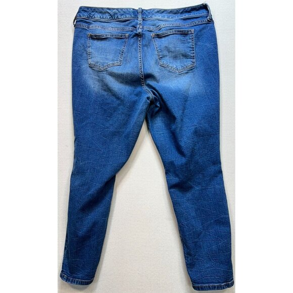 Torrid Womens Distressed Cotton Jeans Stretch Denim Size 16 Blue Solid Pockets - Picture 2 of 11